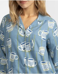 Mitch Dowd - Cuppa Joe Flannel Pyjama Set - Blue