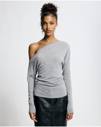 Lover - Medea Asymmetrical Wool Blend Top