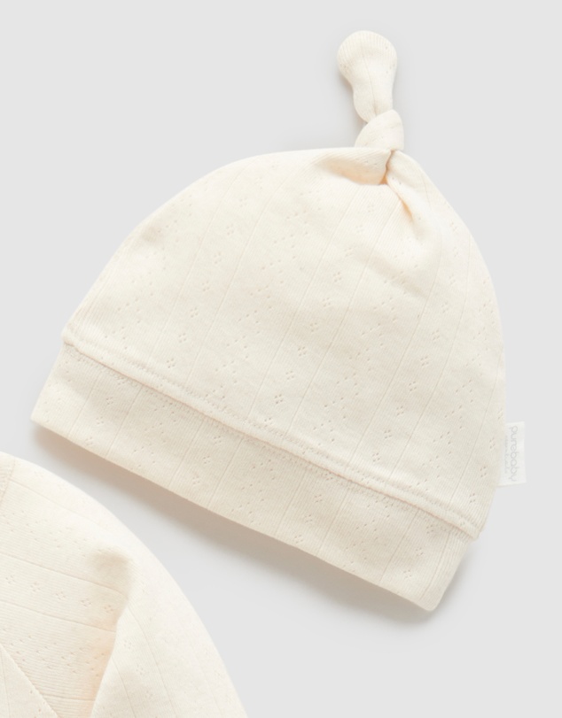 Purebaby - Pointelle Growsuit & Hat Pack-Babies