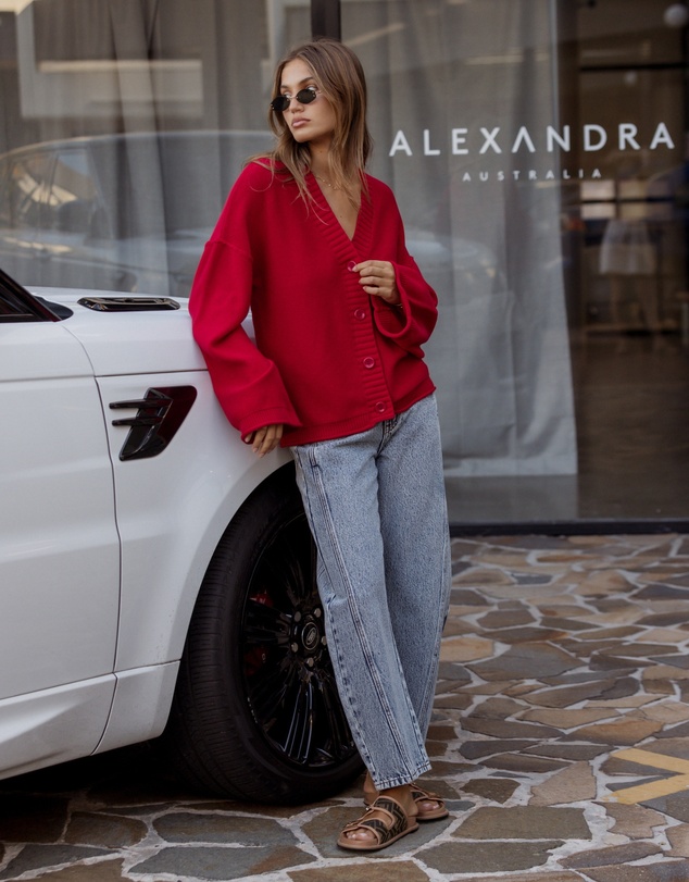 ALEXANDRA - Dante Cardigan Red