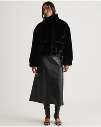 Decjuba - Nia Faux Leather Midi Skirt
