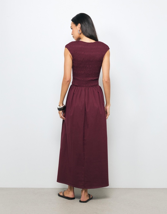 AERE - Esme Shirred Cotton Midi Dress