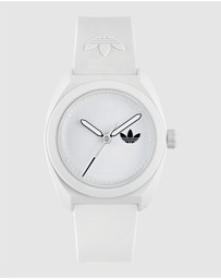 adidas Originals - Project Three 42mm Ceramic Case with White Dial and Resin Strap