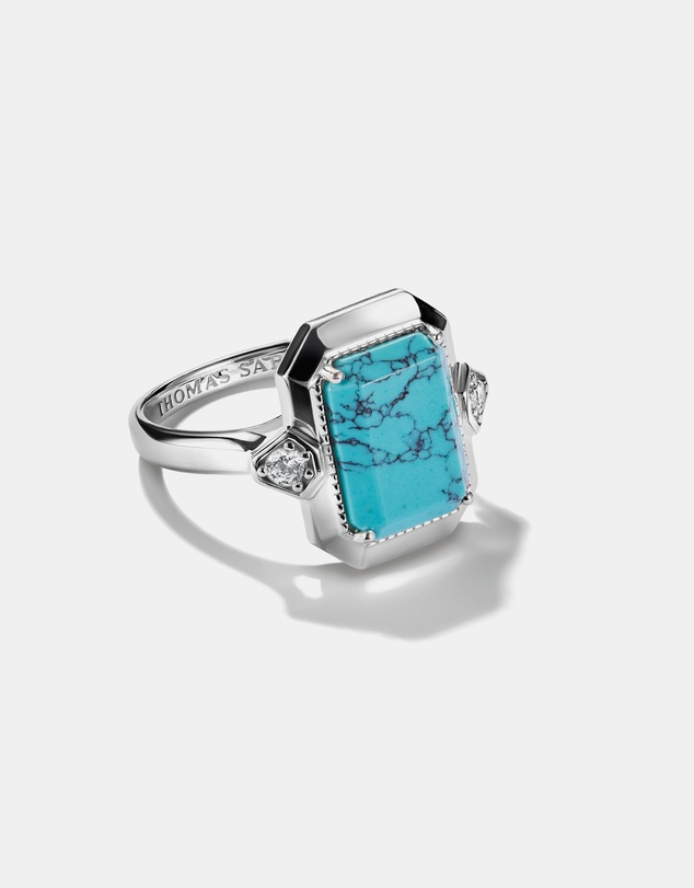 THOMAS SABO - THOMAS SABO Ring with Imitation Turquoise Stone Silver