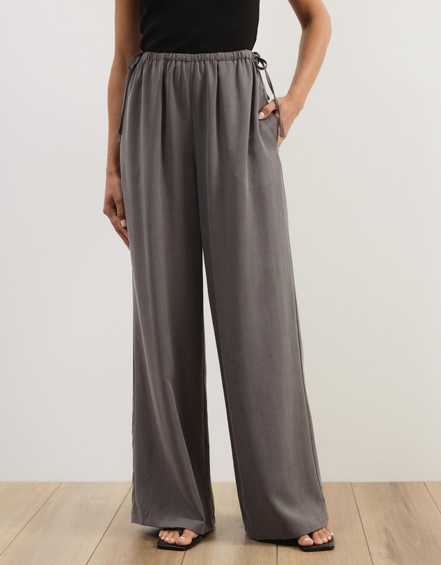 Atmos&Here - Viola Wide Leg Tie Detail Pants