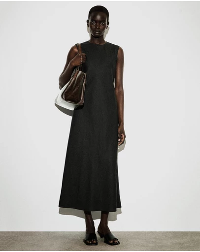 COS - Bias-Cut Linen-Blend Midi Dress