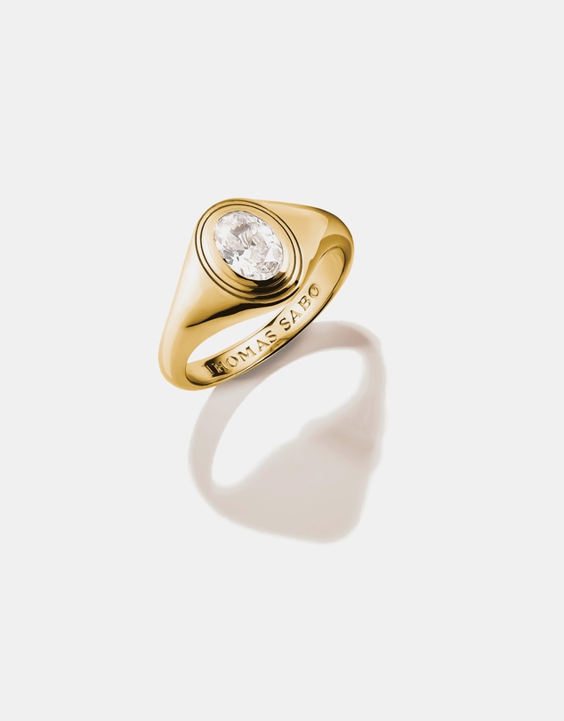 THOMAS SABO - THOMAS SABO Ring with Oval White Zirconia Stone Gold