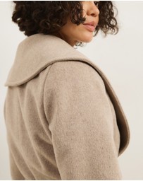 Atmos&Here - Dune Wool Blend Shawl Collar Coat
