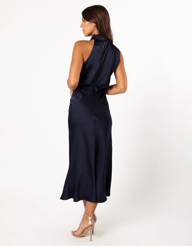 Petal & Pup - Anabelle Halter Neck Midi Dress - Navy