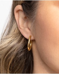 Lovisa - Waterproof Gold Plated Stainless Steel Classic Huggie Hoop Earrings