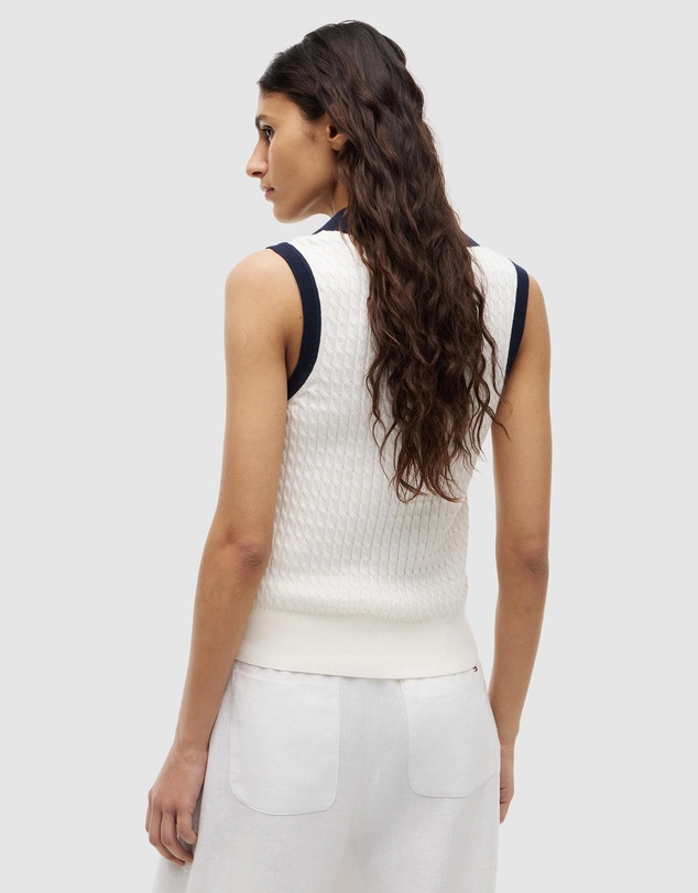 Tommy Hilfiger - Fine Gauge Cable Sleeveless Polo