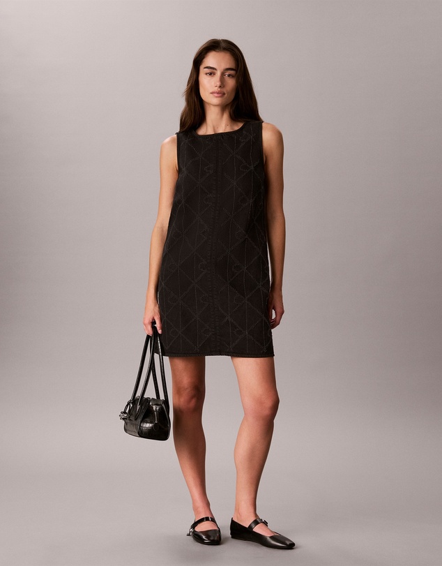Calvin Klein Jeans - All-Over Logo Denim Mini Dress
