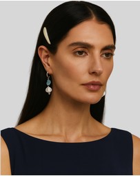 KAJA Clothing - Fashionable and high-end natural stone blue crystal shell earrings-Aclicy Earrings
