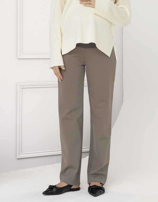 Angel Maternity - Steph Maternity Mid Waist Stretch Work Pants - Khaki