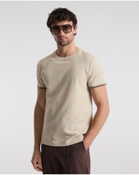 Calibre - Ombre Cuff Jacquard T-shirt Natural