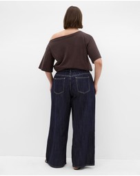 City Chic - Plus size Asymmetrical Cotton Tee - espresso