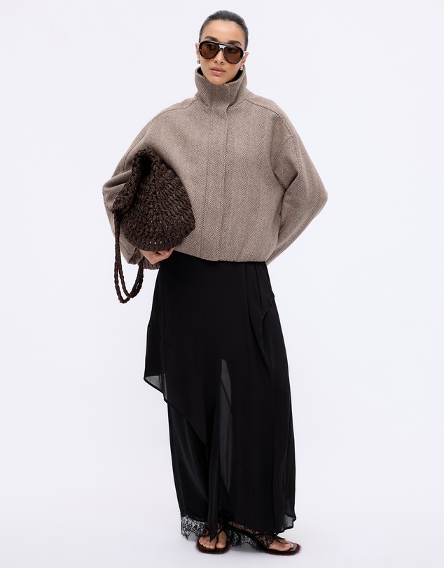 Minima Esenciales - Lucia Wool Blend Funnel Neck Jacket
