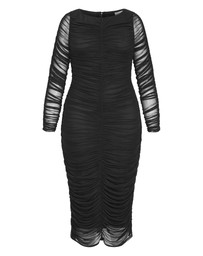 City Chic - Plus size Halo Long Sleeve Midi Dress - black