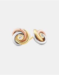 Michael Hill - Diamond Accent Tri Tone Knot Stud Earrings in 10kt Yellow, Rose and White Gold