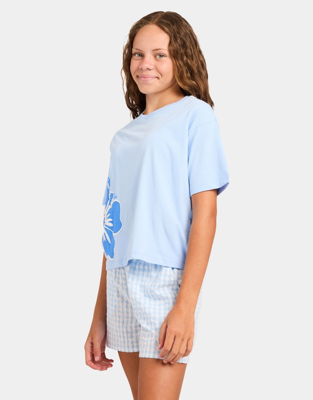 Roxy - Girls 8 to 16 Coastal Check Elastic Waist Shorts