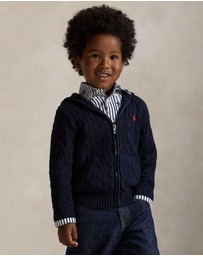 Polo Ralph Lauren - Cable Cotton Hooded Full-Zip Sweater - ICONIC EXCLUSIVE - Babies-Kids