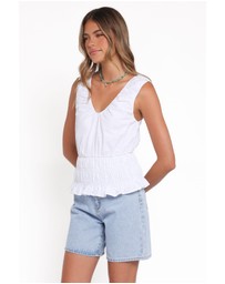 Petal & Pup - Lucilla Shirred Waist Top - White