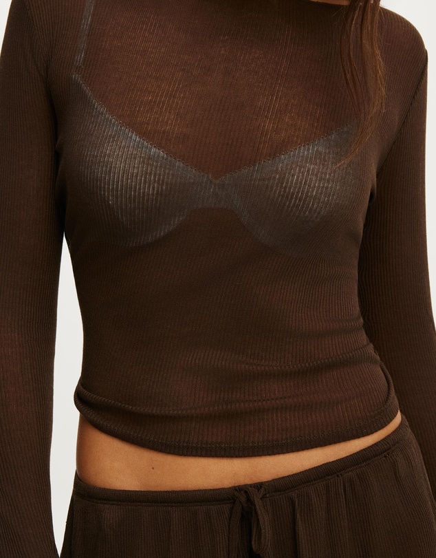 Cotton On Body - Sheer Long Sleeve Top