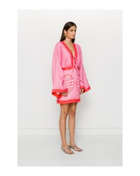 The Wolf Gang - Concha Long Sleeve Mini Dress - Candy Shell