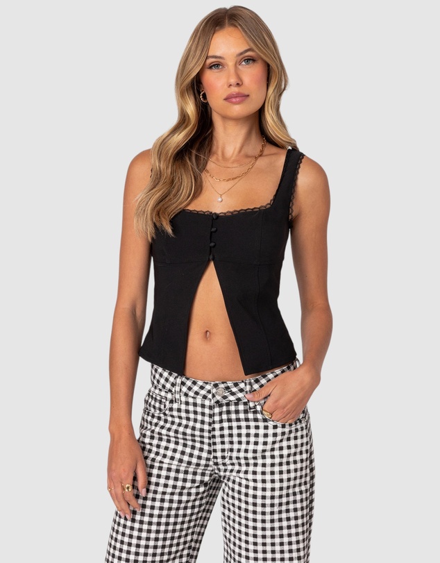 EDIKTED - Odette Split Front Tailored Top