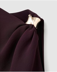 M.N.G - Asymmetrical Blouse With Metallic Detail