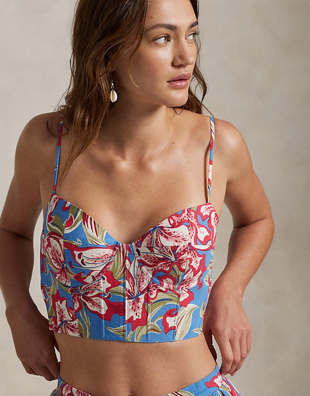 Polo Ralph Lauren - Floral Cotton Bustier Top - ICONIC EXCLUSIVE