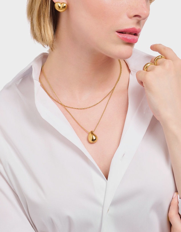THOMAS SABO - Necklace with pendant in drop-shape gold