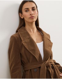 Atmos&Here - Lila Faux Suede Trench Coat