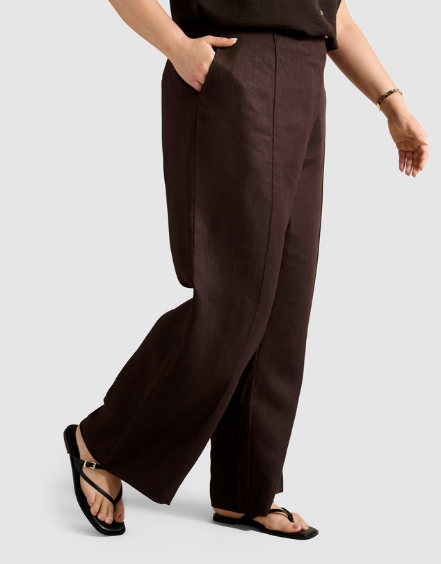 Forever New Curve - Posey Curve Linen Wide Leg Pants