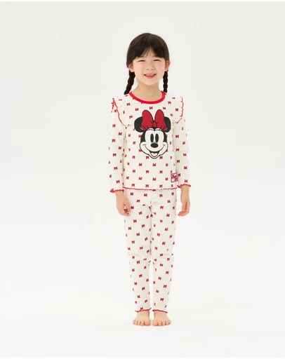 Rock Your Kid - Minnie Mouse Minnie Bow Long Sleeve Rib PJ Set