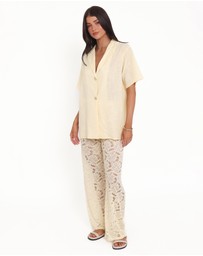 Petal & Pup - Mindy Lace Pant Set - Yellow