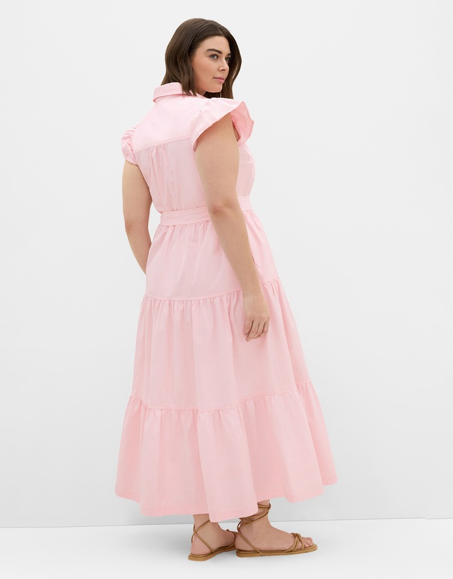 City Chic - Plus size Kelise Cotton Maxi Dress - heavenly pink