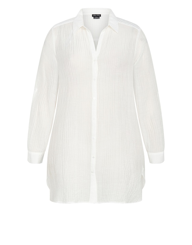 City Chic - Plus size Maci Tunic Shirt - ivory