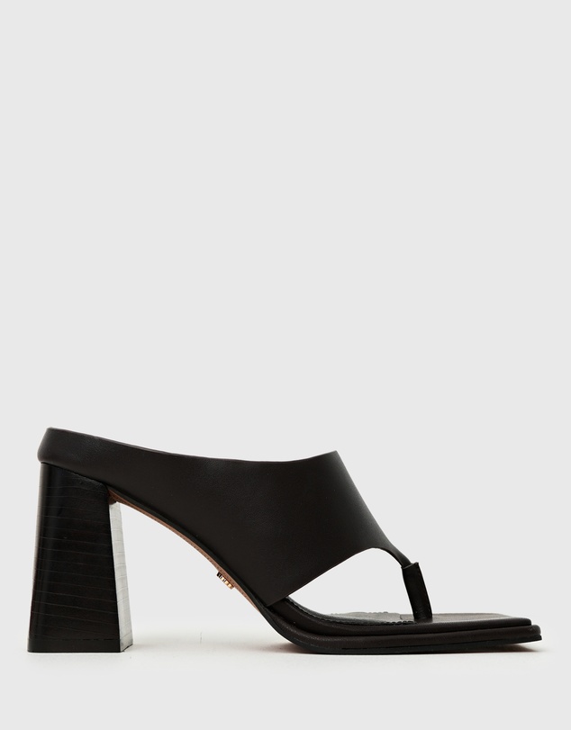 Betts - Ellie Leather Thong High Block Heels