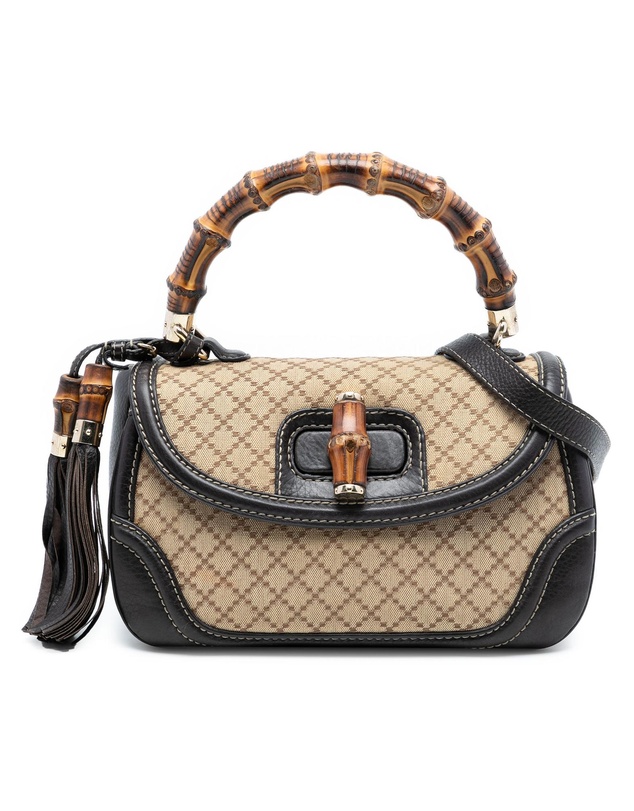 Pre-Loved by Azura Reborn - Pre-Loved Medium Diamante Canvas New Bamboo Satchel