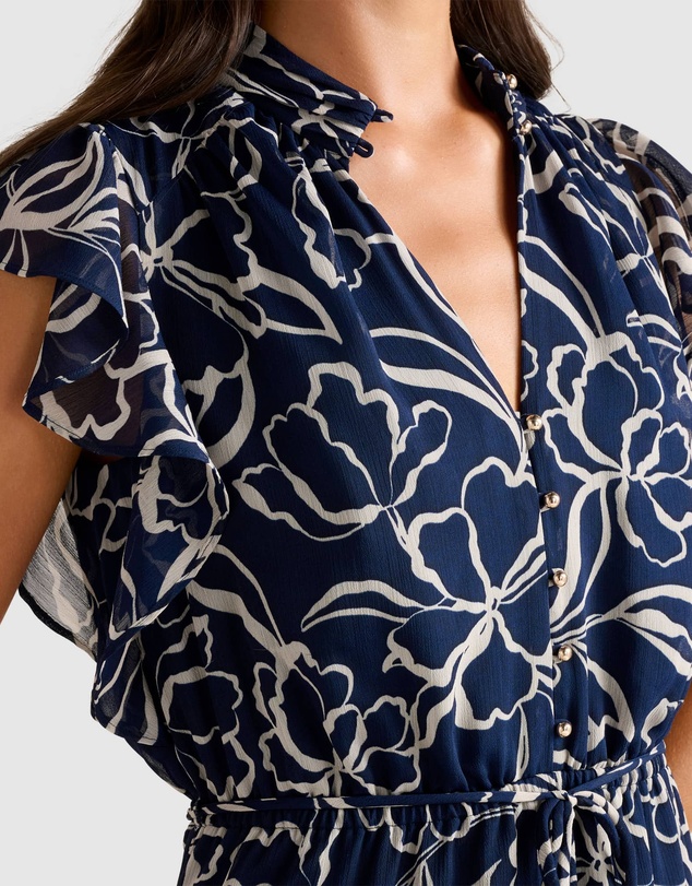 Forever New - Maxwell Flutter Sleeves Midi Dress