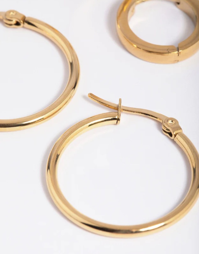 Lovisa - Waterproof Gold Plated Stainless Steel Ball Stud Earring Pack