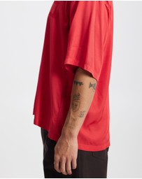 Aries - Ancient Column Satin Viscose Hawaiian Shirt