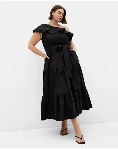 City Chic - Farrah One Shoulder Ruffle Dress