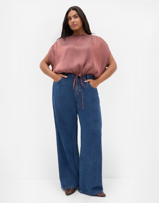City Chic - Plus size Camilla Hem Detail Top - desert rose