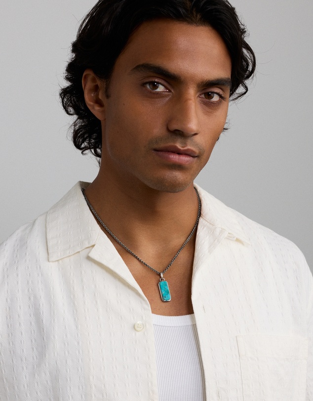 Michael Hill - Turquoise Oblong Pendant in Sterling Silver