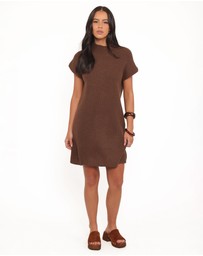 Petal & Pup - Wright Knit Mini Dress - Chocolate Brown