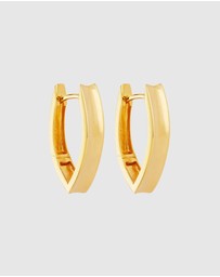 Najo - Swan Yellow Gold Huggie Earrings