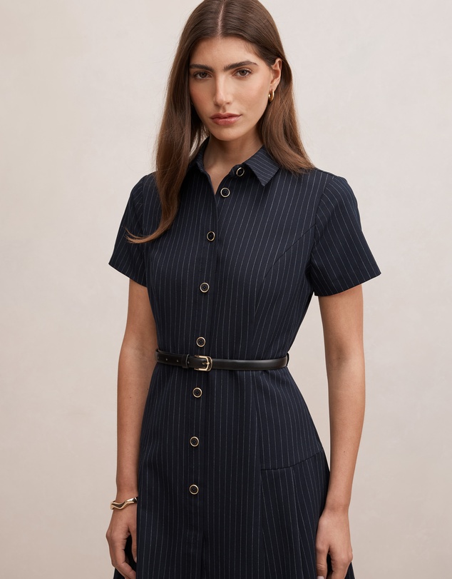 Forever New - Gigi Pleated Button Down Mini Dress