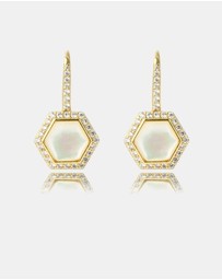 Georgini - GEORGINI OCEANS TORQUAY MOTHER OF PEARL EARRINGS GOLD